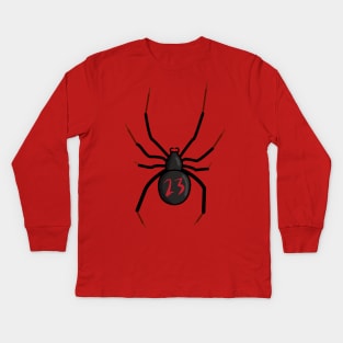 Lucky Number Black Widow Kids Long Sleeve T-Shirt